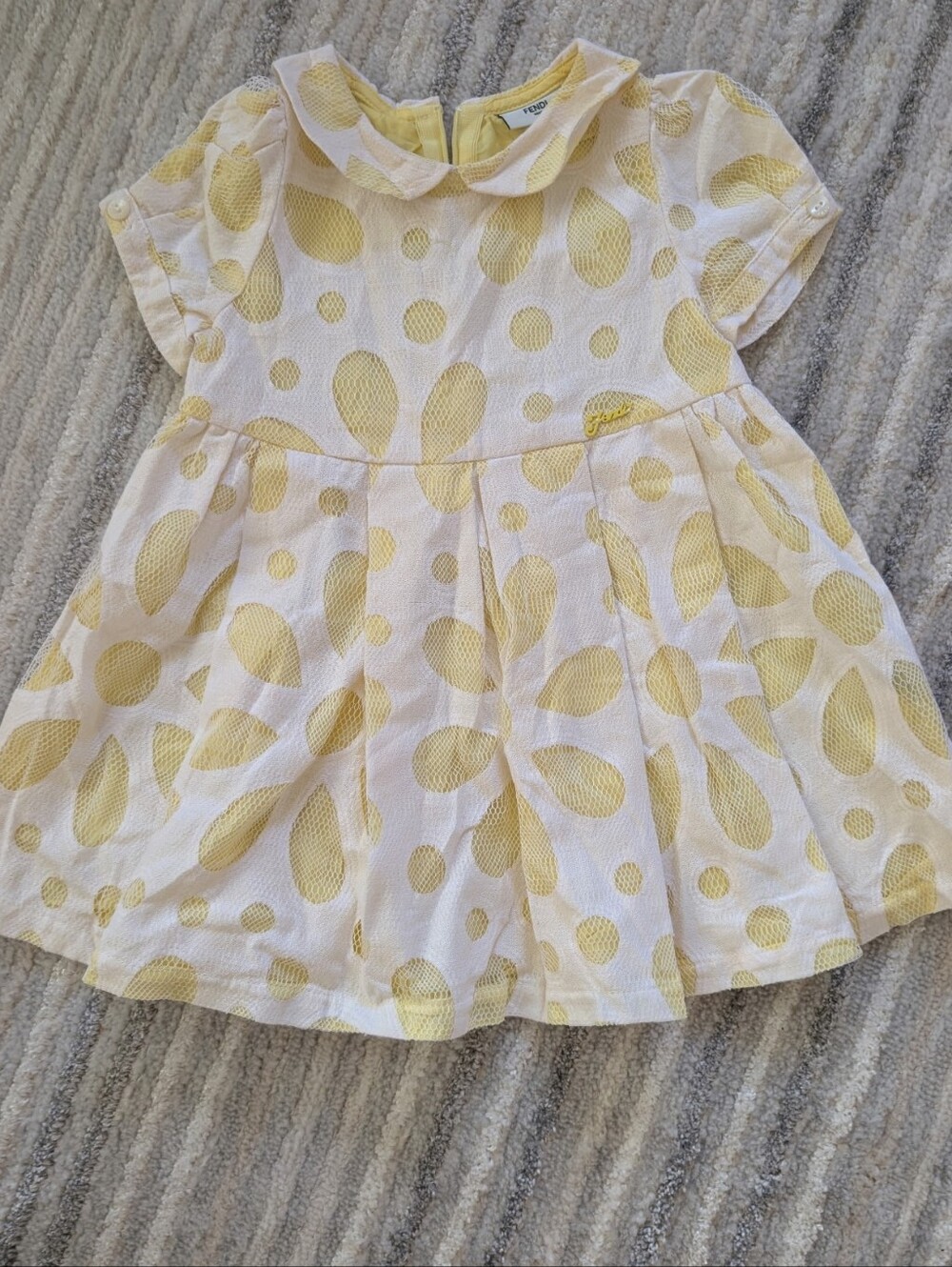 Fendi Yellow And White Dress